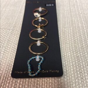 Gold and Blue Ring Set